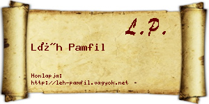 Léh Pamfil névjegykártya